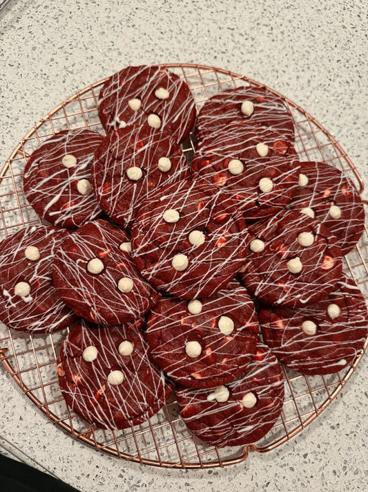 Red Velvet White Chocolate Chip Cookies