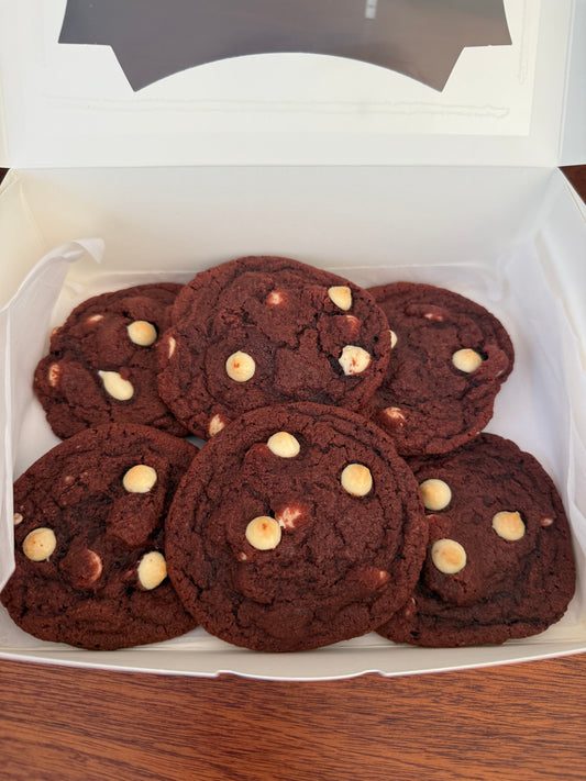 Red Velvet White Chocolate Chip Cookies