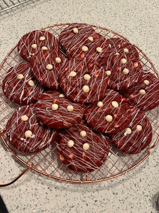 Red Velvet White Chocolate Chip Cookies