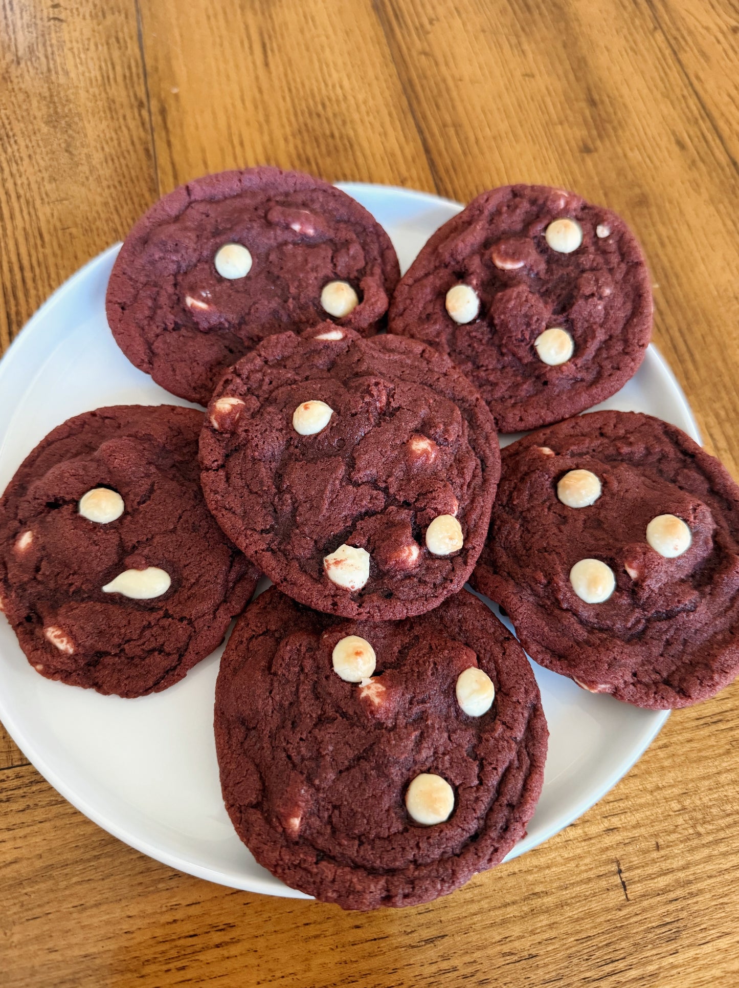 Red Velvet White Chocolate Chip Cookies